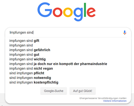 Google Impfungen sind